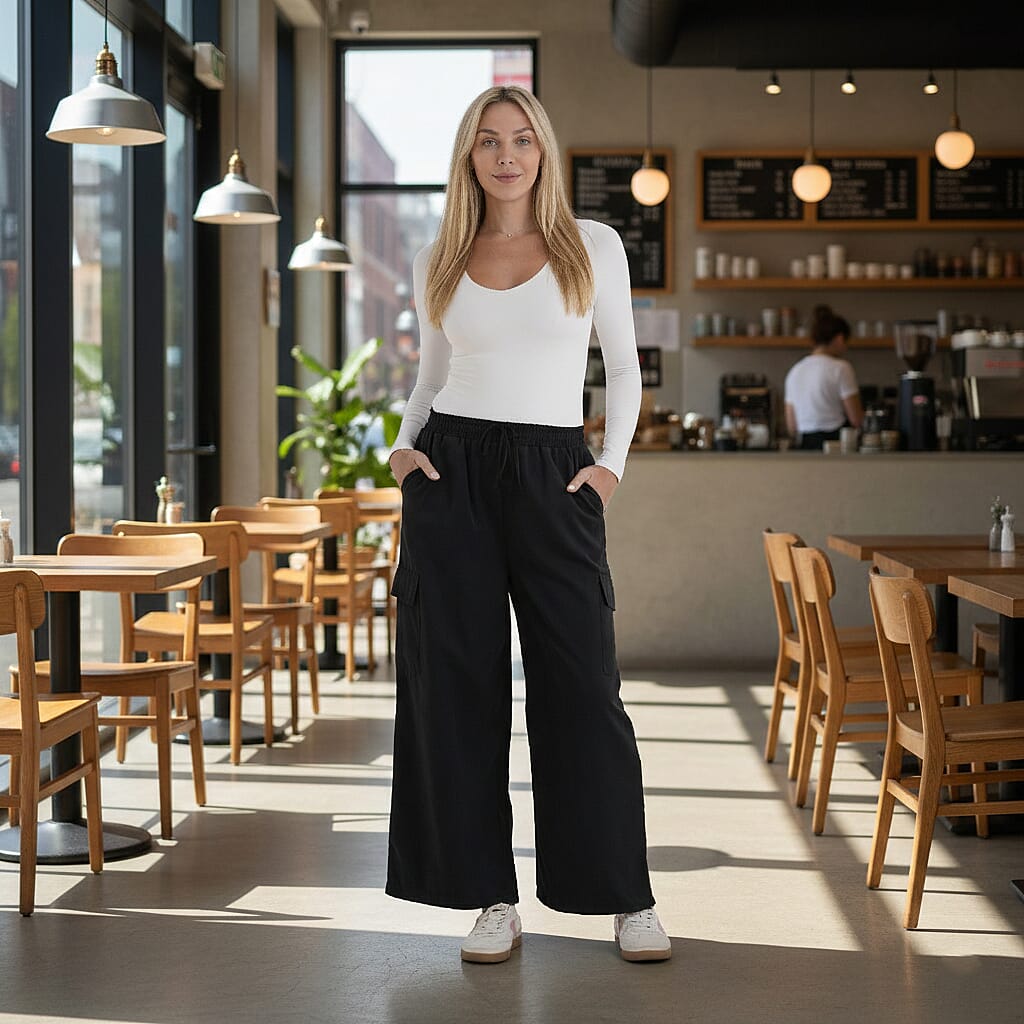 & Maisi Lightweight Cargo Trousers with Elasticated Waist