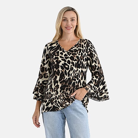 La Marey Printed Top (Size - Large) - Black