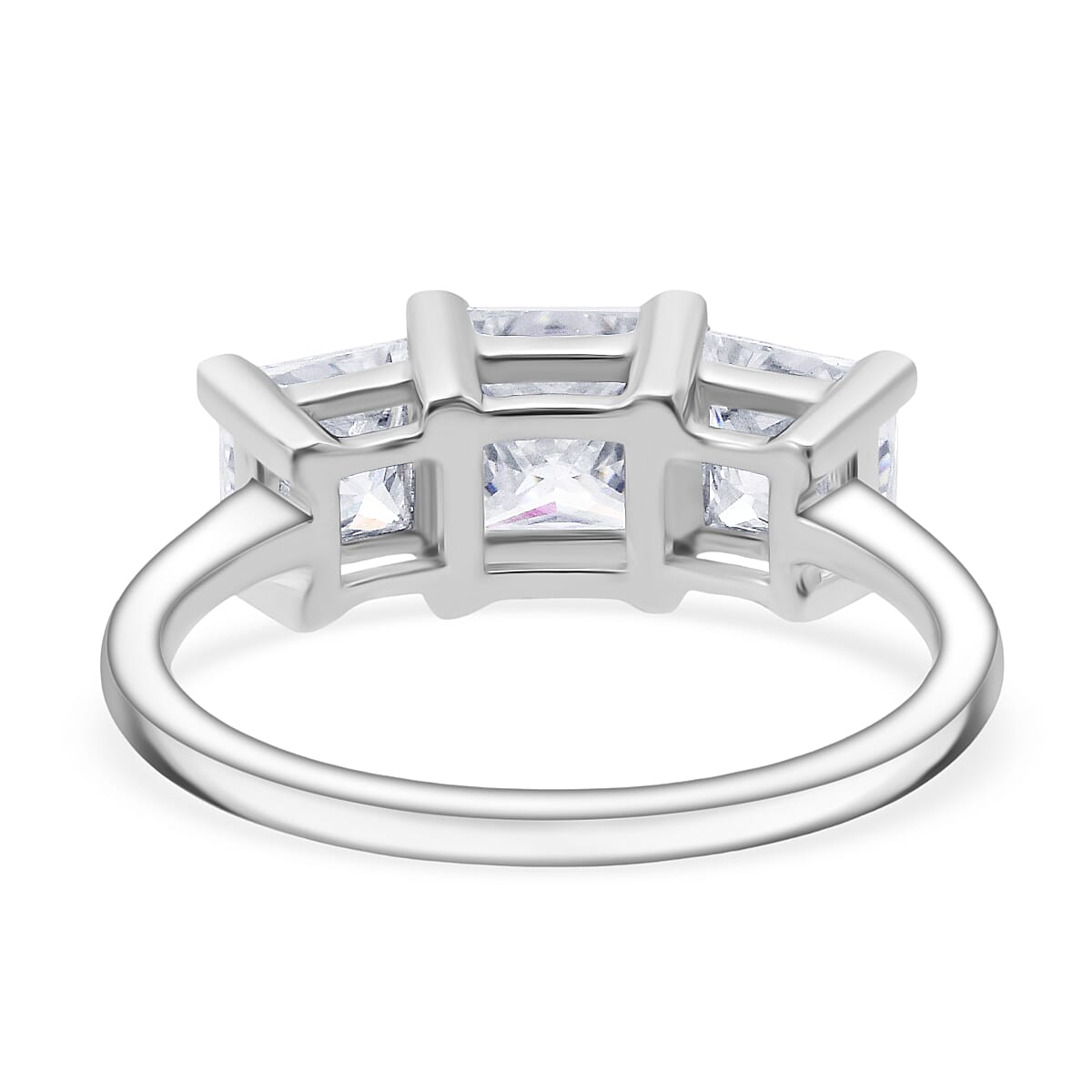 D'Joy Moissanite Ring in Rhodium Overlay Sterling Silver 2.50 Ct.