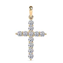LUXURIANT 0.6 Ct. Lab Grown Diamond Cross Pendant in 9K Gold