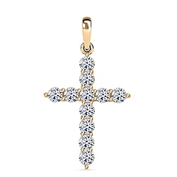 LUXURIANT 0.6 Ct. Lab Grown Diamond Cross Pendant in 9K White Gold