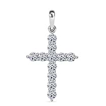 LUXURIANT 0.6 Ct. Lab Grown Diamond Cross Pendant in 9K White Gold