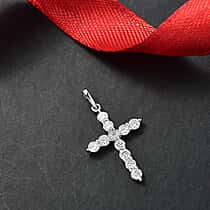 LUXURIANT 0.6 Ct. Lab Grown Diamond Cross Pendant in 9K White Gold
