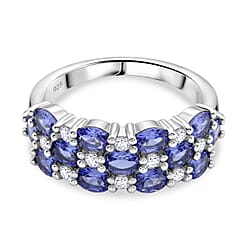 D'Joy - White Zircon Cluster Ring in  Sterling Silver