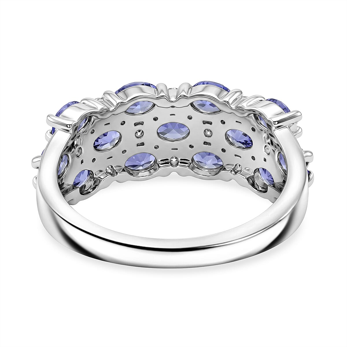 D'Joy - White Zircon Cluster Ring in  Sterling Silver