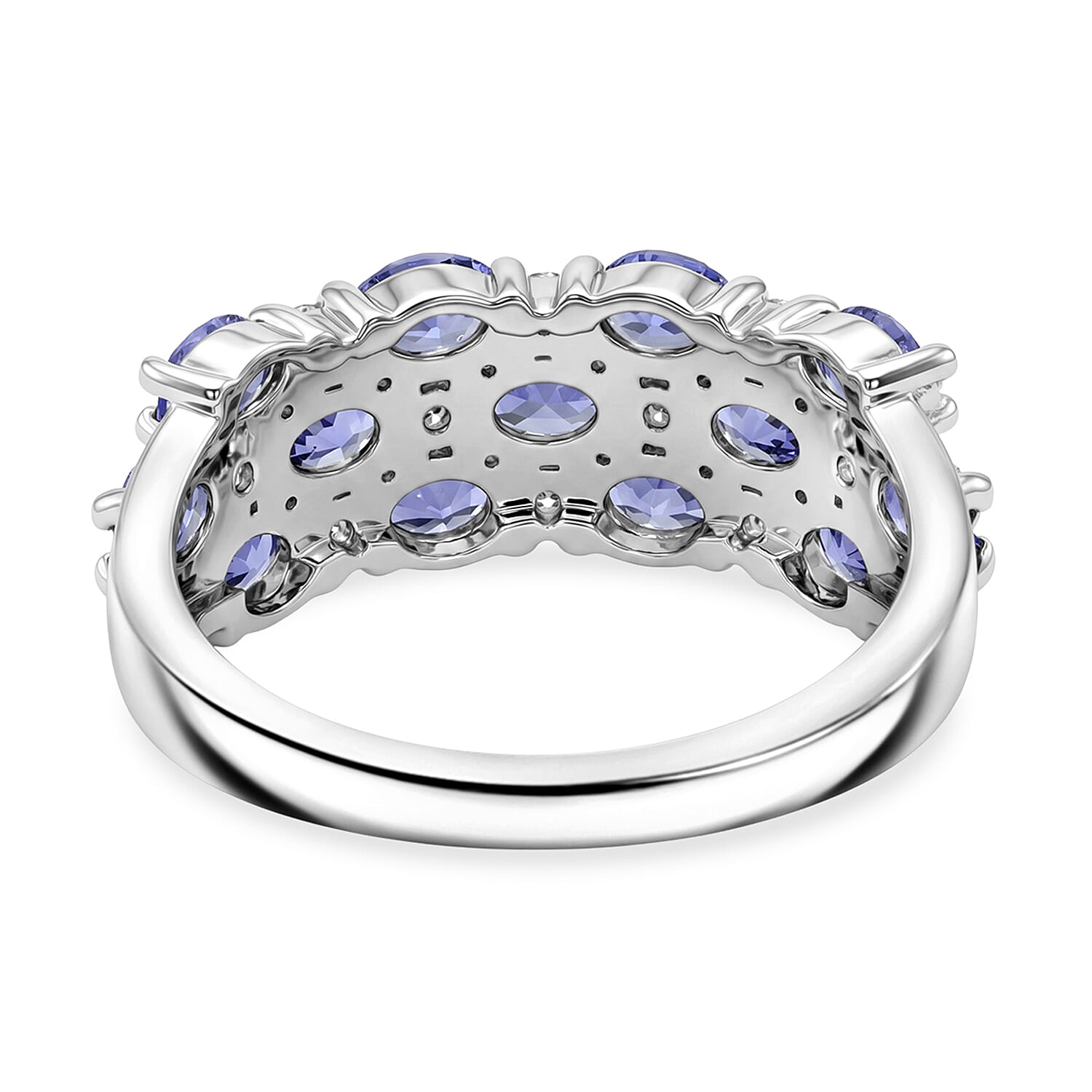 D'Joy - White Zircon Cluster Ring in  Sterling Silver