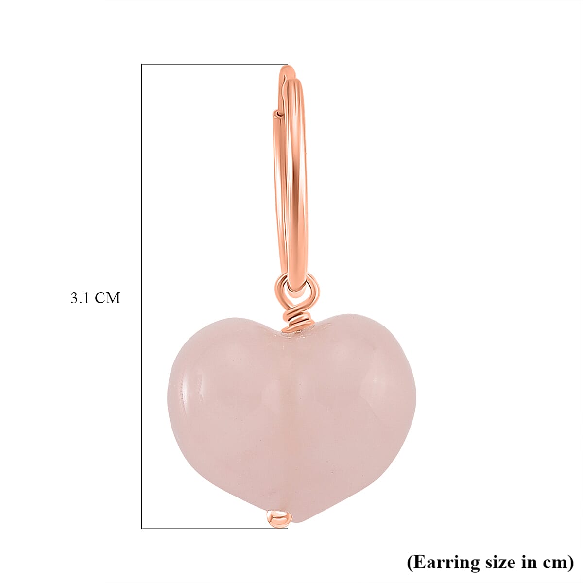 D'Joy Rose Quartz Beads 2 in 1 Hoop Earring in Rose Gold Plated Sterling Silver 22.00 Ct.