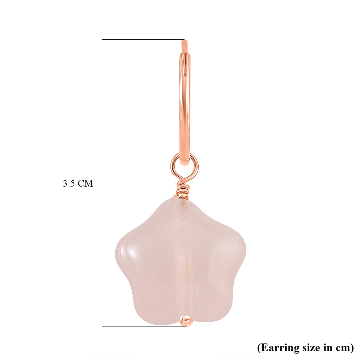 D'Joy Rose Quartz Beads 2 in 1 Hoop Earring in Rose Gold Plated Sterling Silver 20.00 Ct.