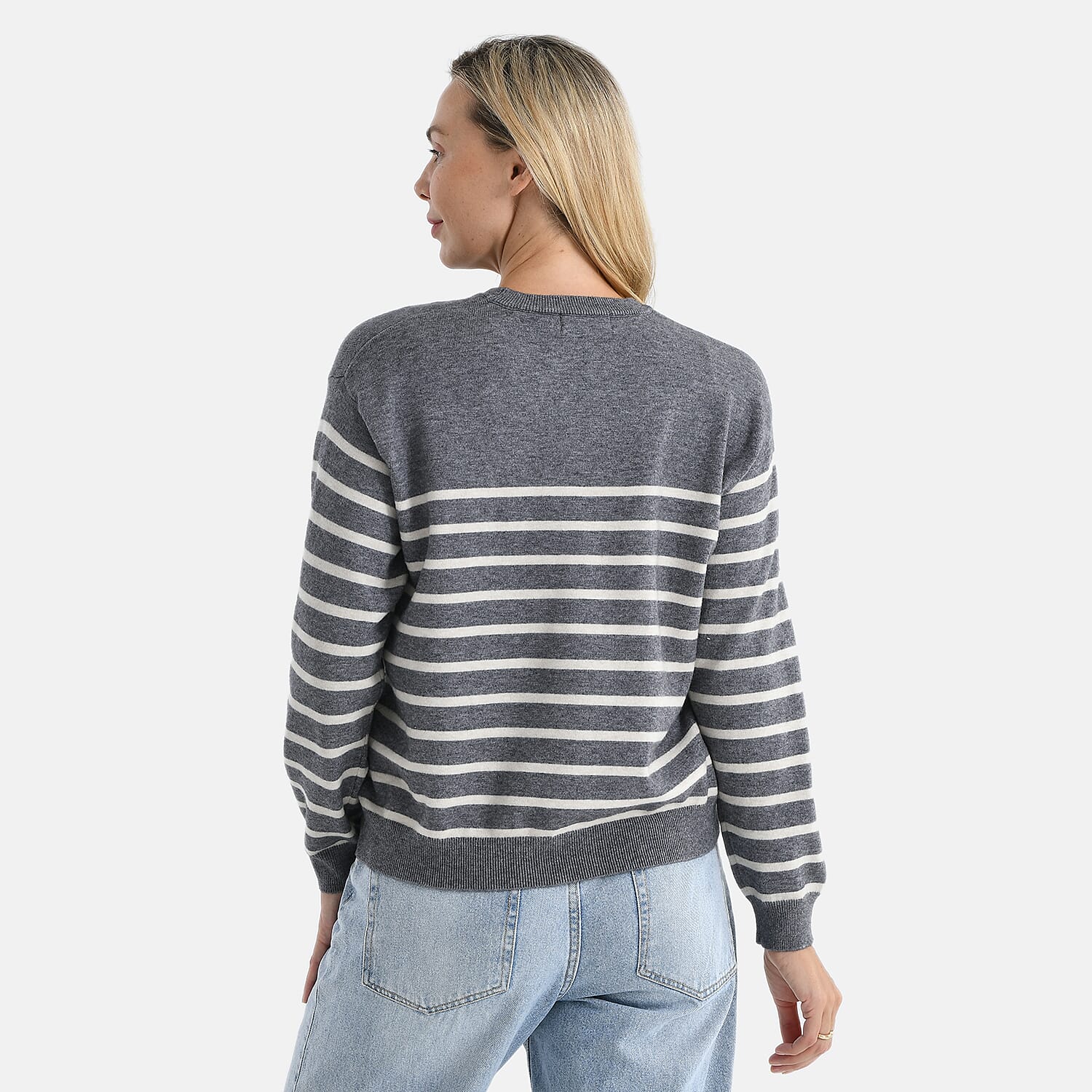 Maisi-Striped-Jumper-Size-Small-Grey