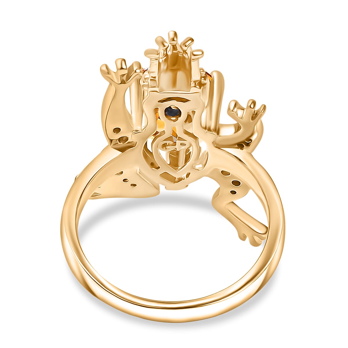 GP Trionfo Collection - Serra Gaucha Citrine & Multi Gemstones Frog with Crown Ring in 18K Vermeil Yellow Gold Plated Sterling Silver 2.49 Ct.