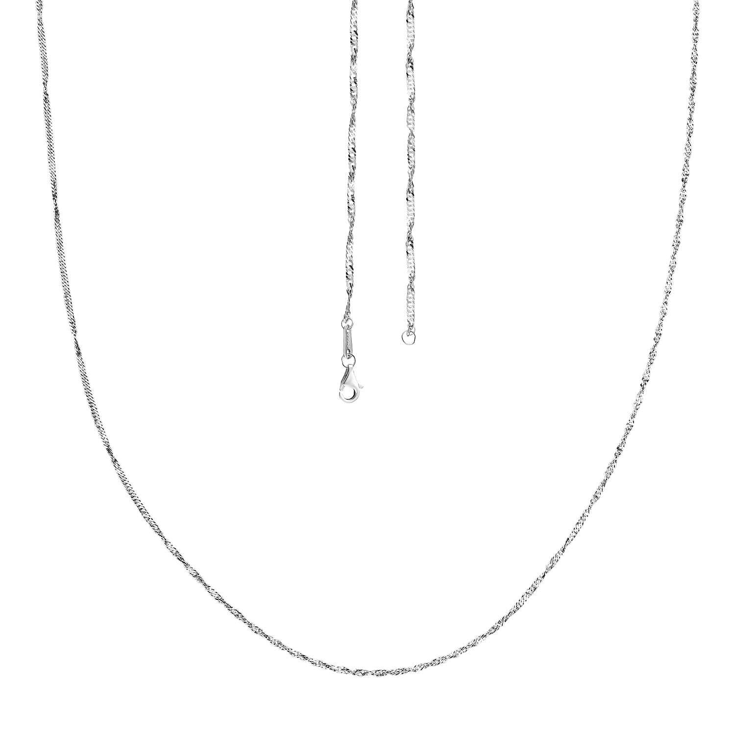 NewYork Close Out - Rhapsody 950 White Platinum Wave Solid Necklace (Size 20) with Lobster Clasp 5.50 Gms.