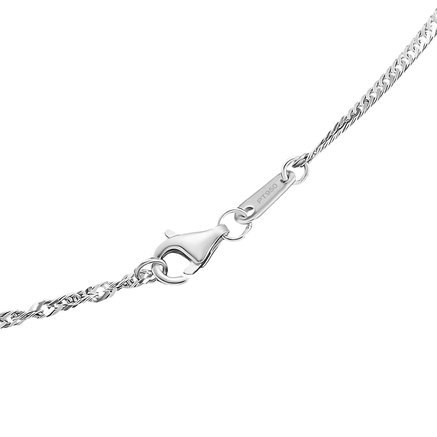 NewYork Close Out - Rhapsody 950 White Platinum Wave Solid Necklace (Size 20) with Lobster Clasp 5.50 Gms.