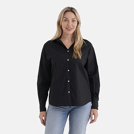 - Maisi 100% Cotton Classic Shirt (Size M) - Black