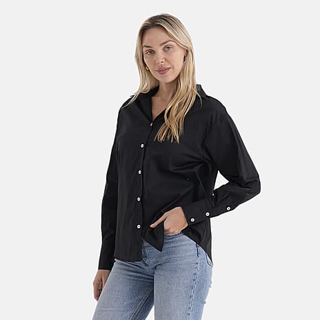 - Maisi 100% Cotton Classic Shirt (Size M) - Black