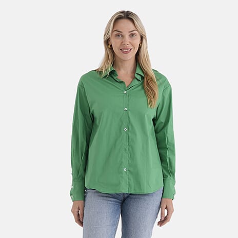 - Maisi 100% Cotton Classic Shirt (Size M) - Green