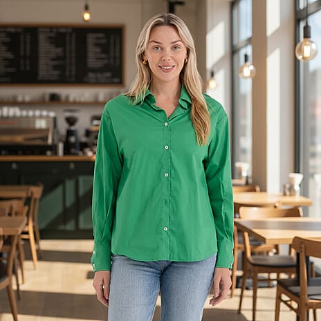 - Maisi 100% Cotton Classic Shirt (Size M) - Green