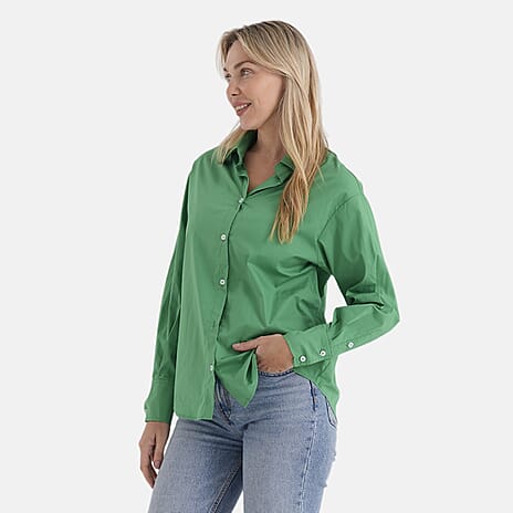- Maisi 100% Cotton Classic Shirt (Size M) - Green
