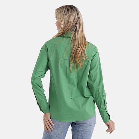 - Maisi 100% Cotton Classic Shirt (Size L) - Green