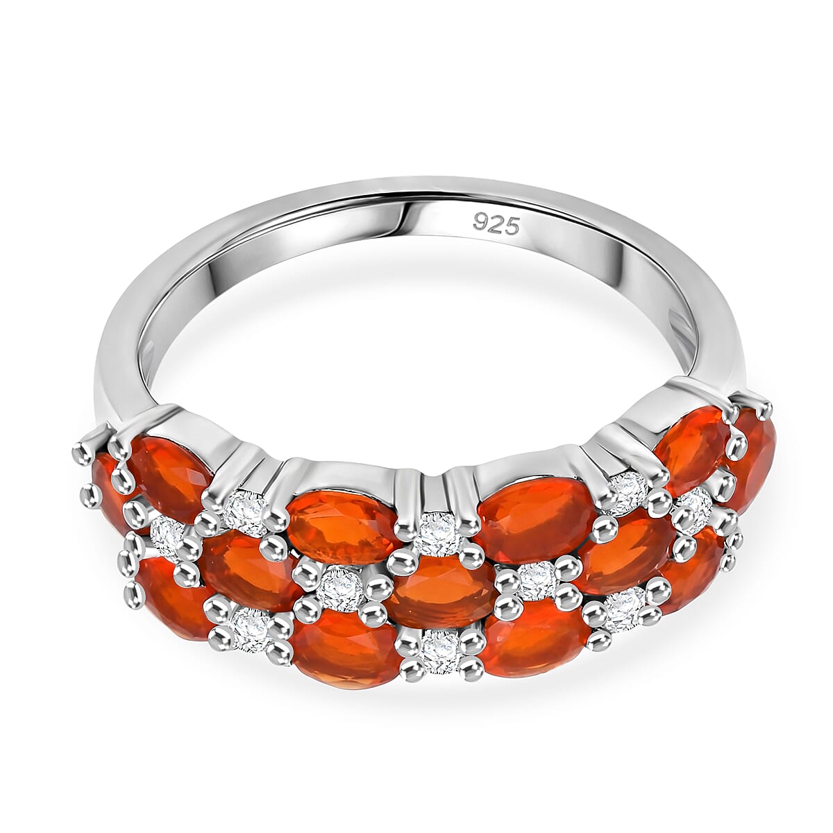 D'Joy - White Zircon Cluster Ring in  Sterling Silver