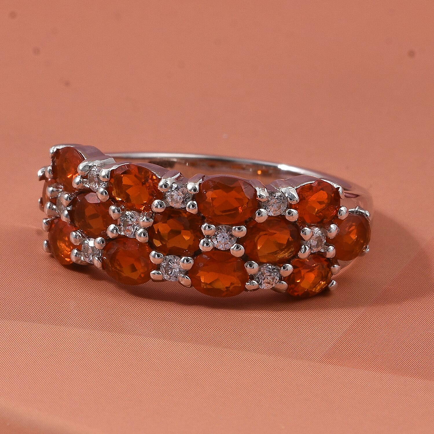 D'Joy - White Zircon Cluster Ring in  Sterling Silver