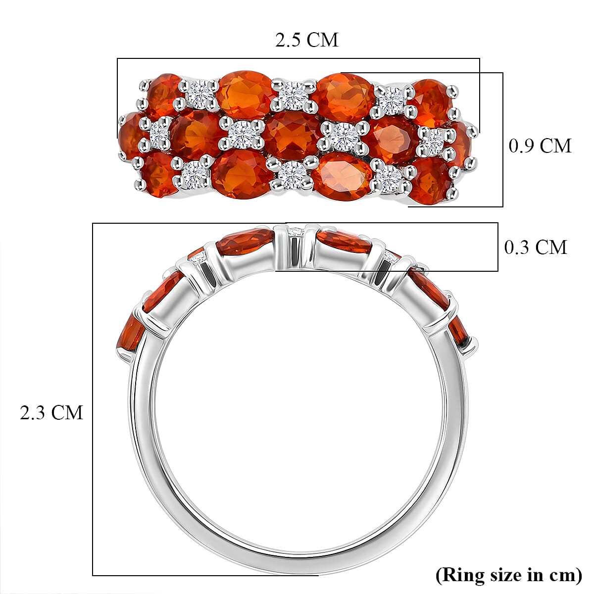 D'Joy - White Zircon Cluster Ring in  Sterling Silver