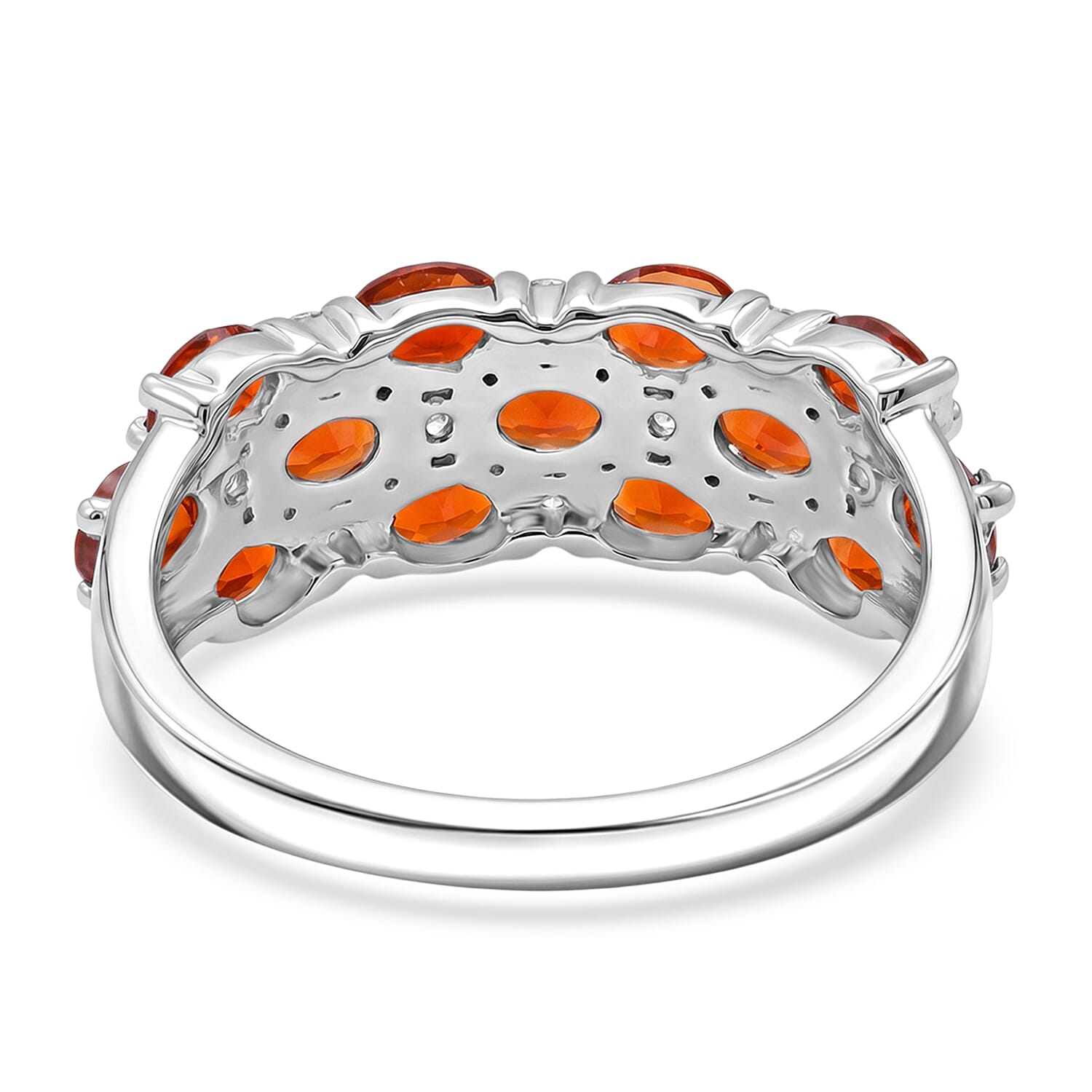 D'Joy - White Zircon Cluster Ring in  Sterling Silver