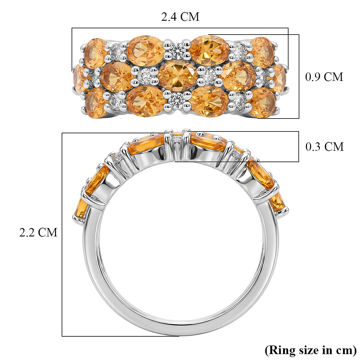 D'Joy - White Zircon Cluster Ring in  Sterling Silver
