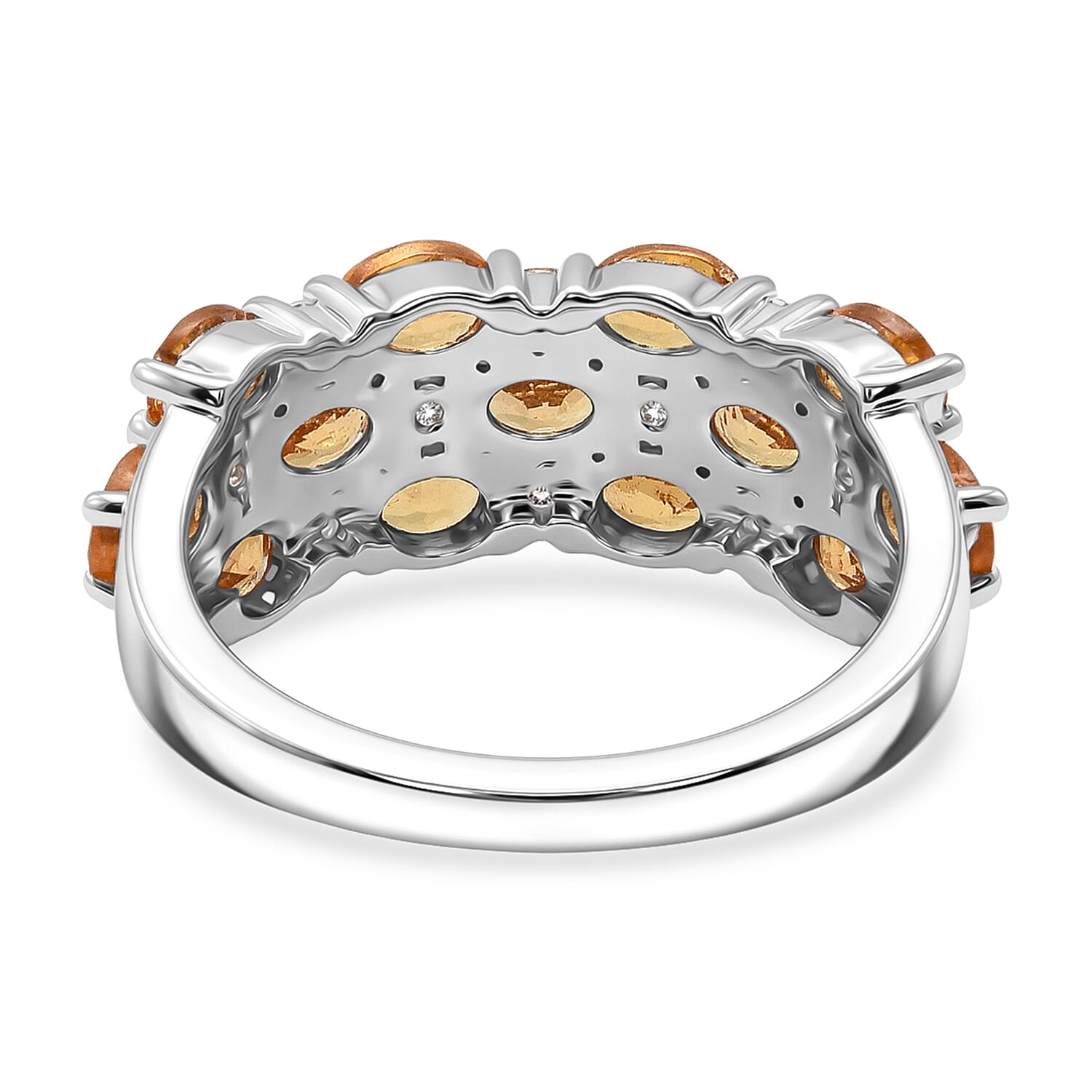 D'Joy - White Zircon Cluster Ring in  Sterling Silver