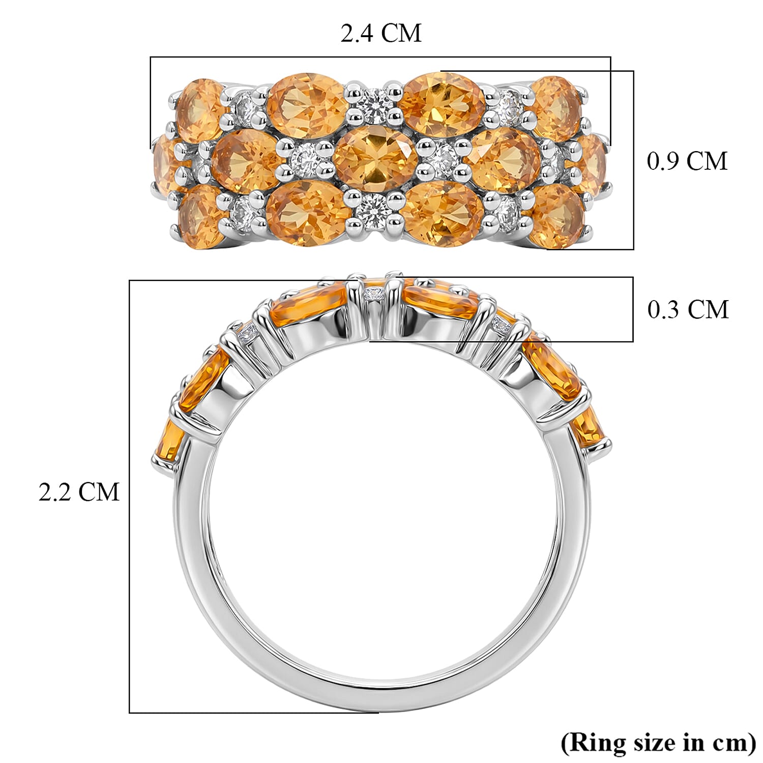 D'Joy - White Zircon Cluster Ring in  Sterling Silver