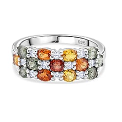 D'Joy - White Zircon Cluster Ring in  Sterling Silver