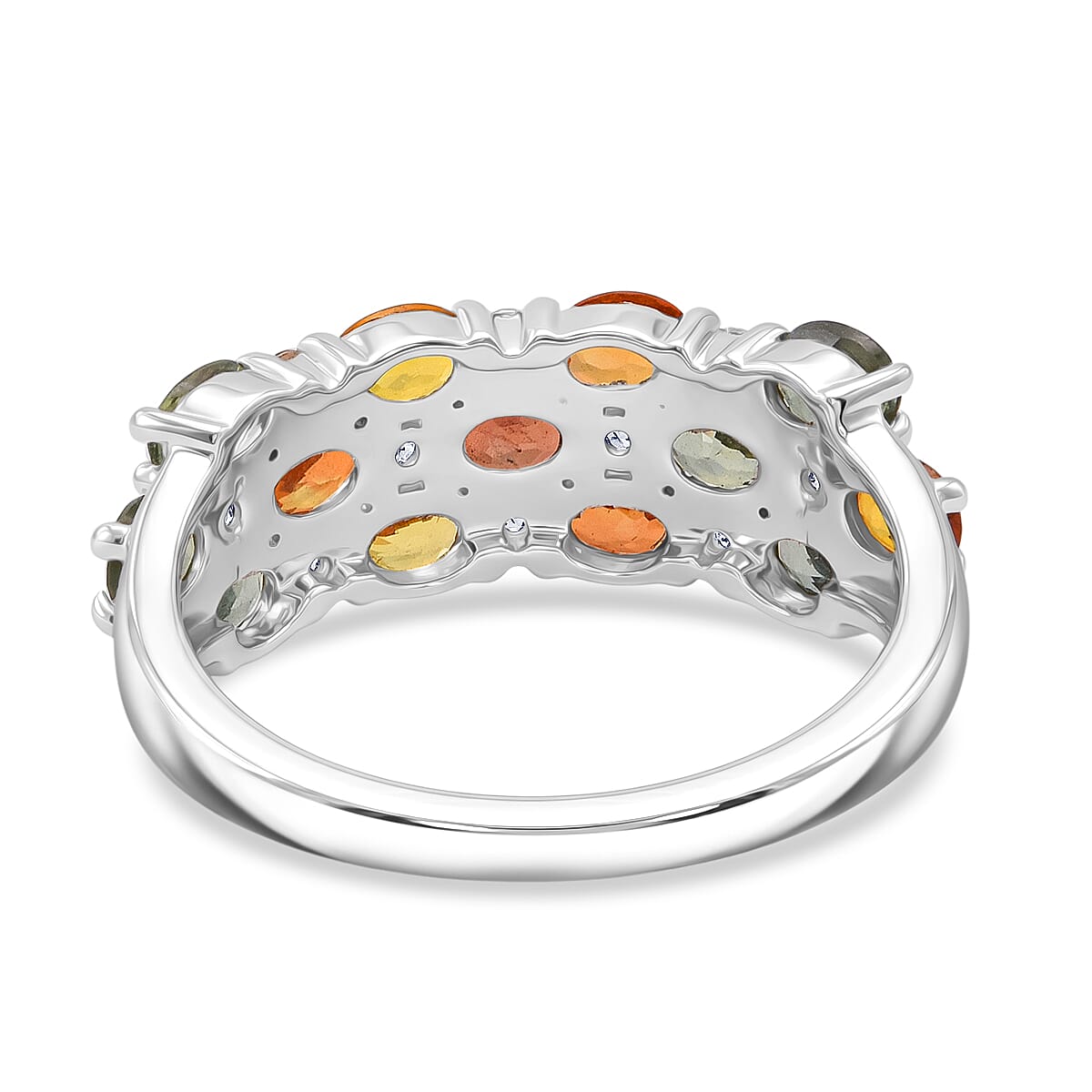 D'Joy - White Zircon Cluster Ring in  Sterling Silver