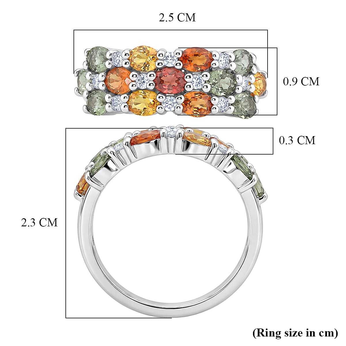 D'Joy - White Zircon Cluster Ring in  Sterling Silver