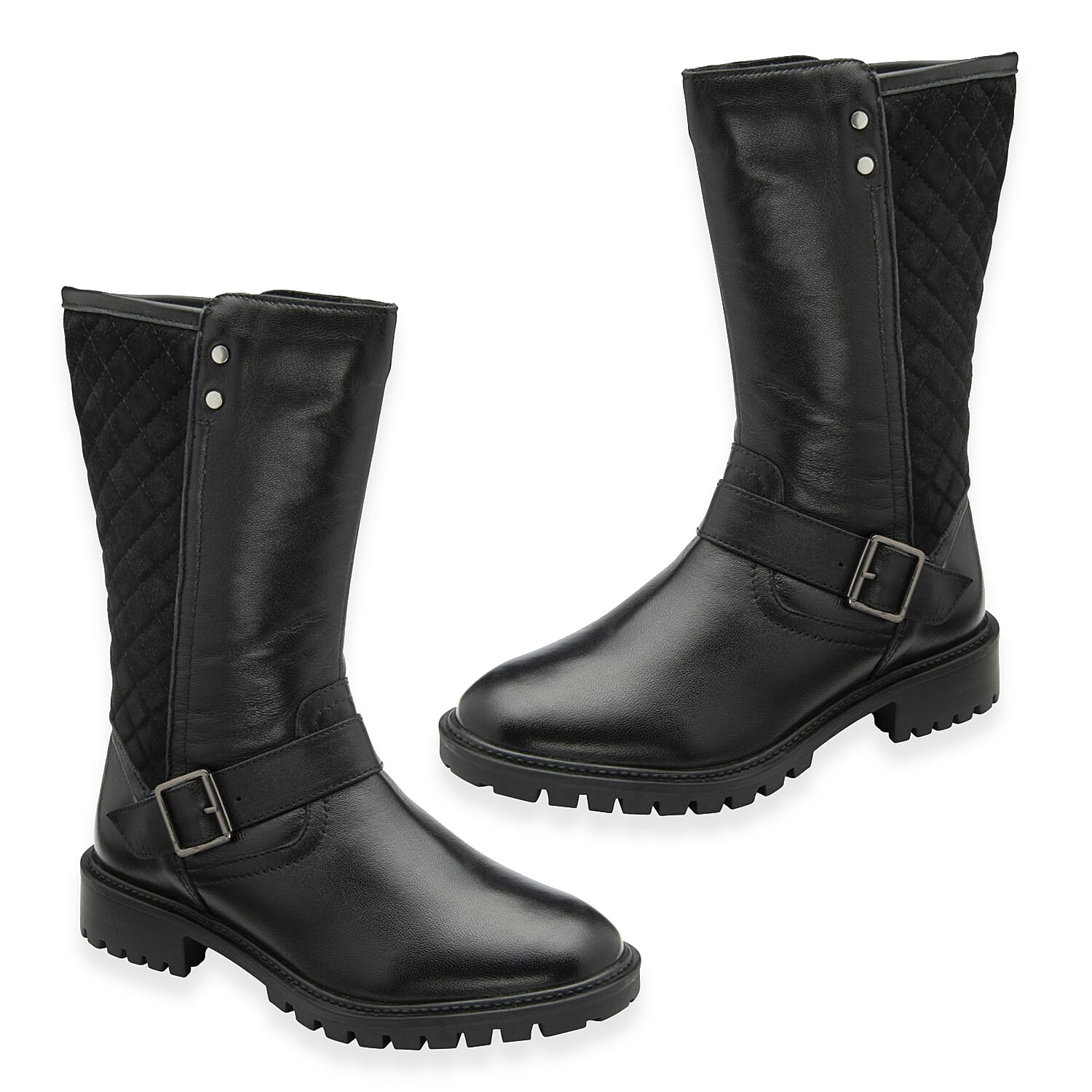 Ravel Leather Forbes Mid Calf Boots (Size 4) - Black