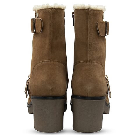 Ravel Naburn Buckle Ankle Boot (Size 4) - Tan