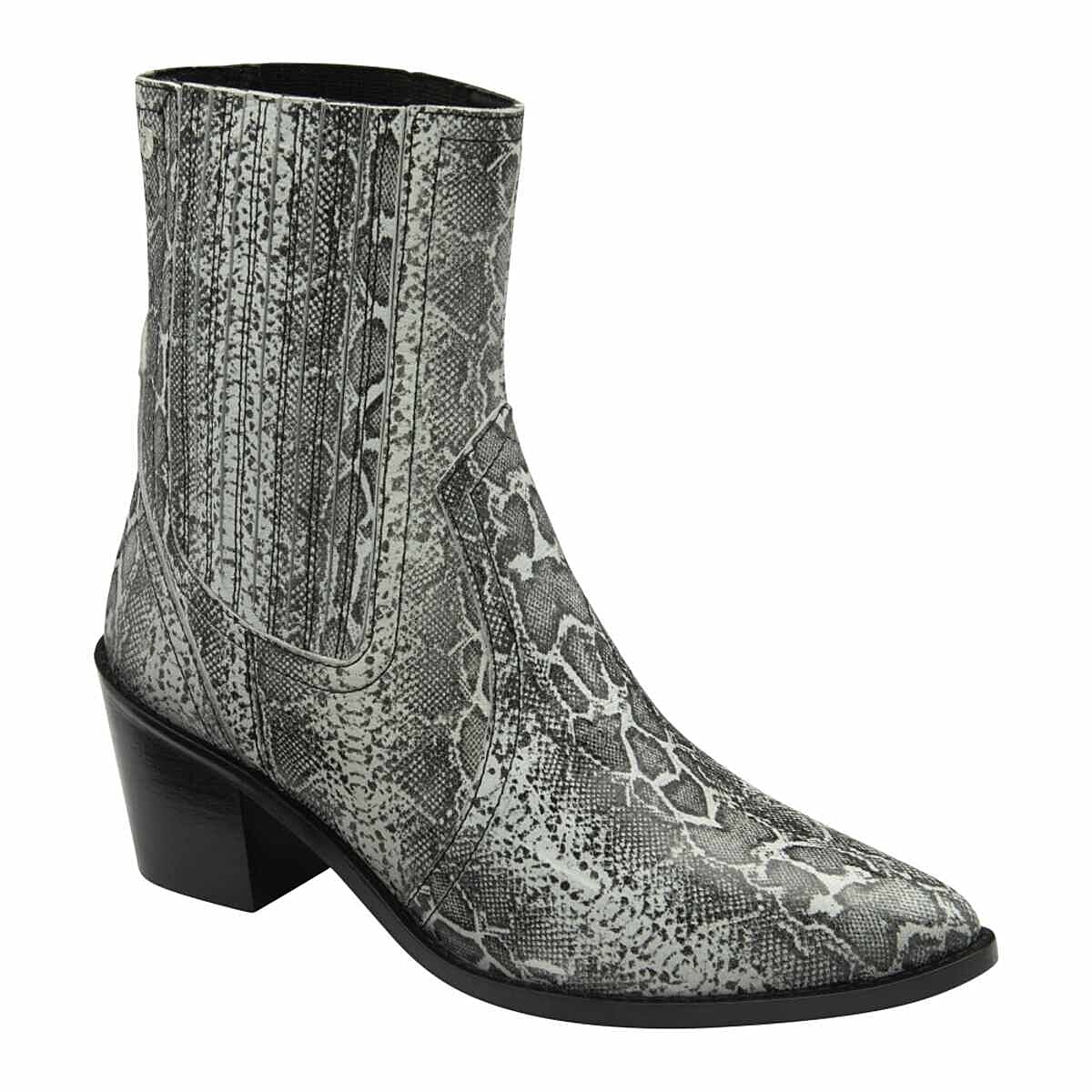 Ravel Langton Snake-Print Leather Ankle Boots (Size - 6) - Grey