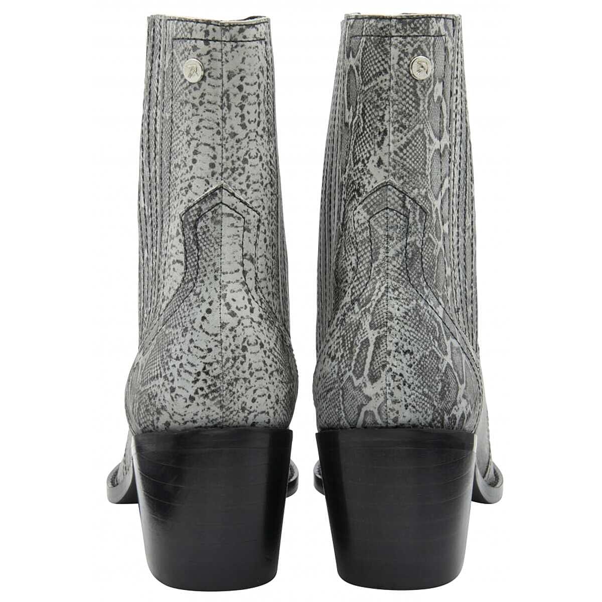 Ravel Langton Snake-Print Leather Ankle Boots (Size - 6) - Grey