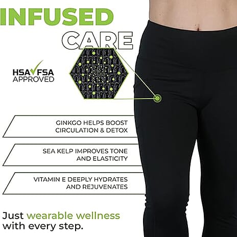 Infused High Waist Leggings  (Size L) - Black