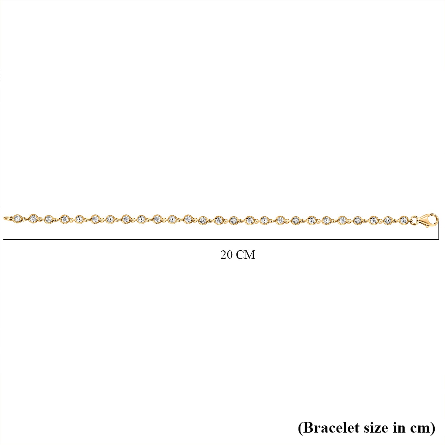 D'Joy White Diamond Linking Bracelet (Size 7.5) with Lobster Clasp in Yellow Gold Plated Sterling Silver, Silver Wt. 5.51 Gms.