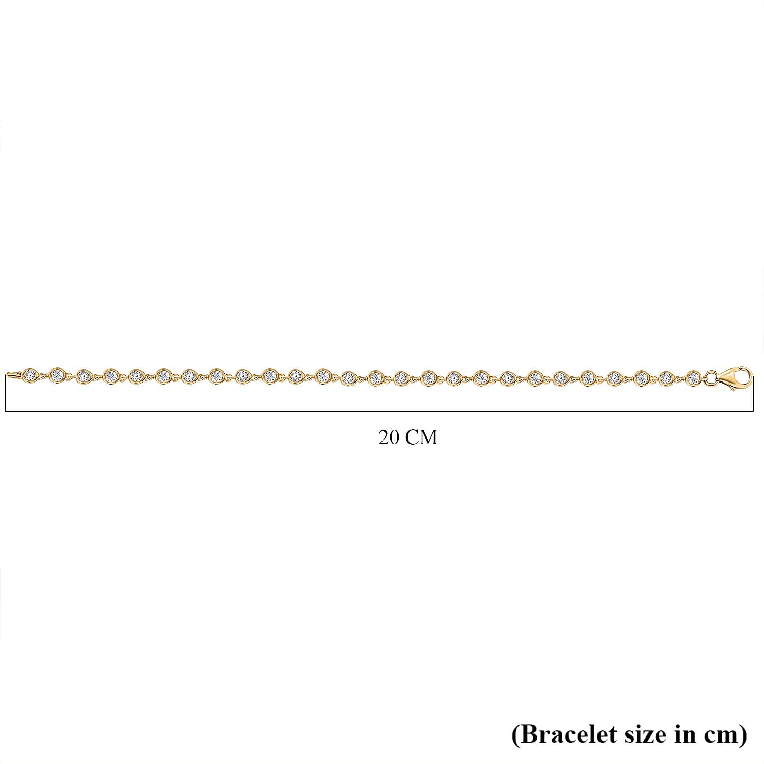 D'Joy White Diamond Linking Bracelet (Size - 7.5) with Lobster Clasp in Yellow Gold Plated Sterling Silver