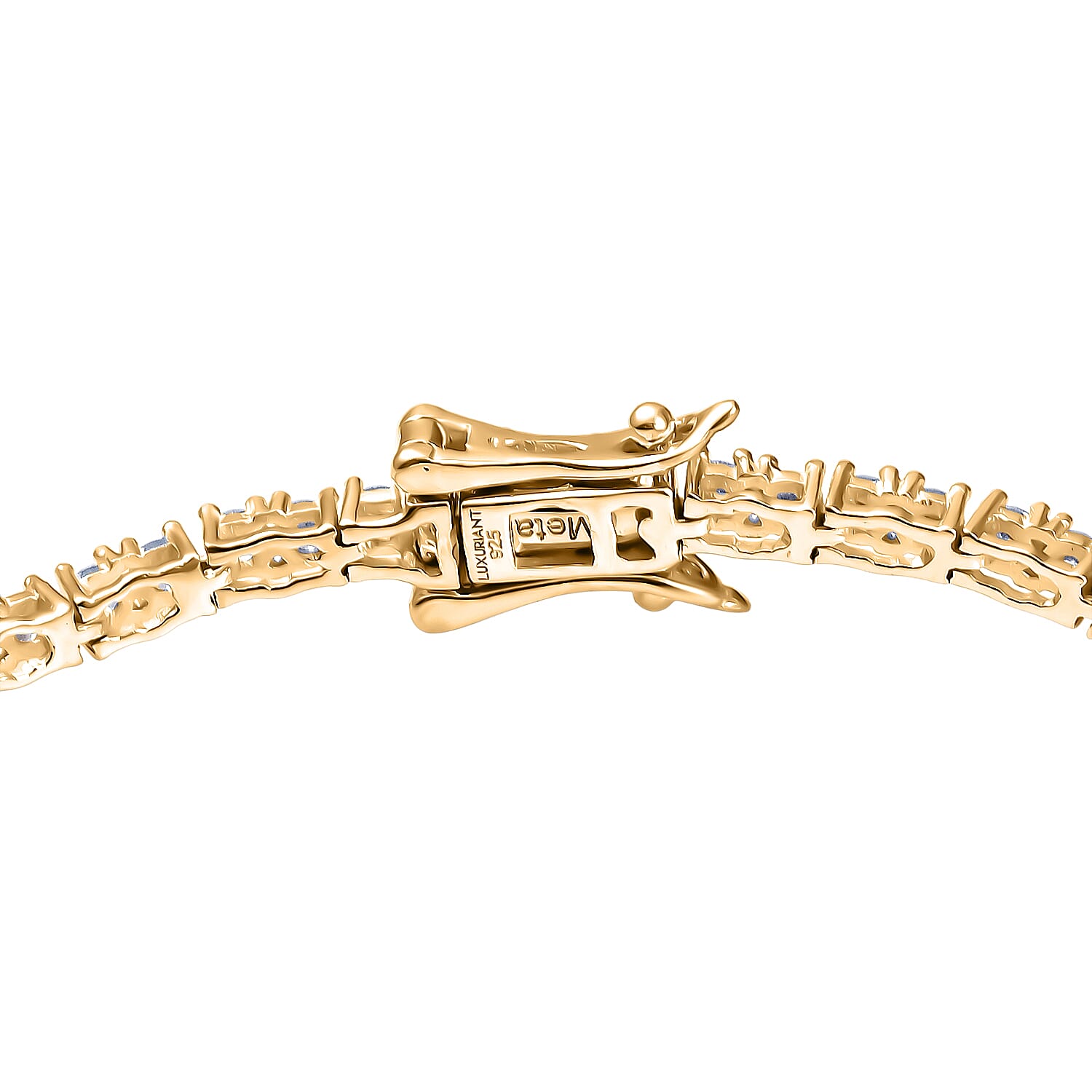 Luxuriant Lab Grown Diamond (SI-GH) Cluster Bracelet (Size 7.5) with GB Lock Box in 18K Vermeil Yellow Gold Plated Sterling Silver 2.06 Ct, Silver Wt. 5.04 Gms.