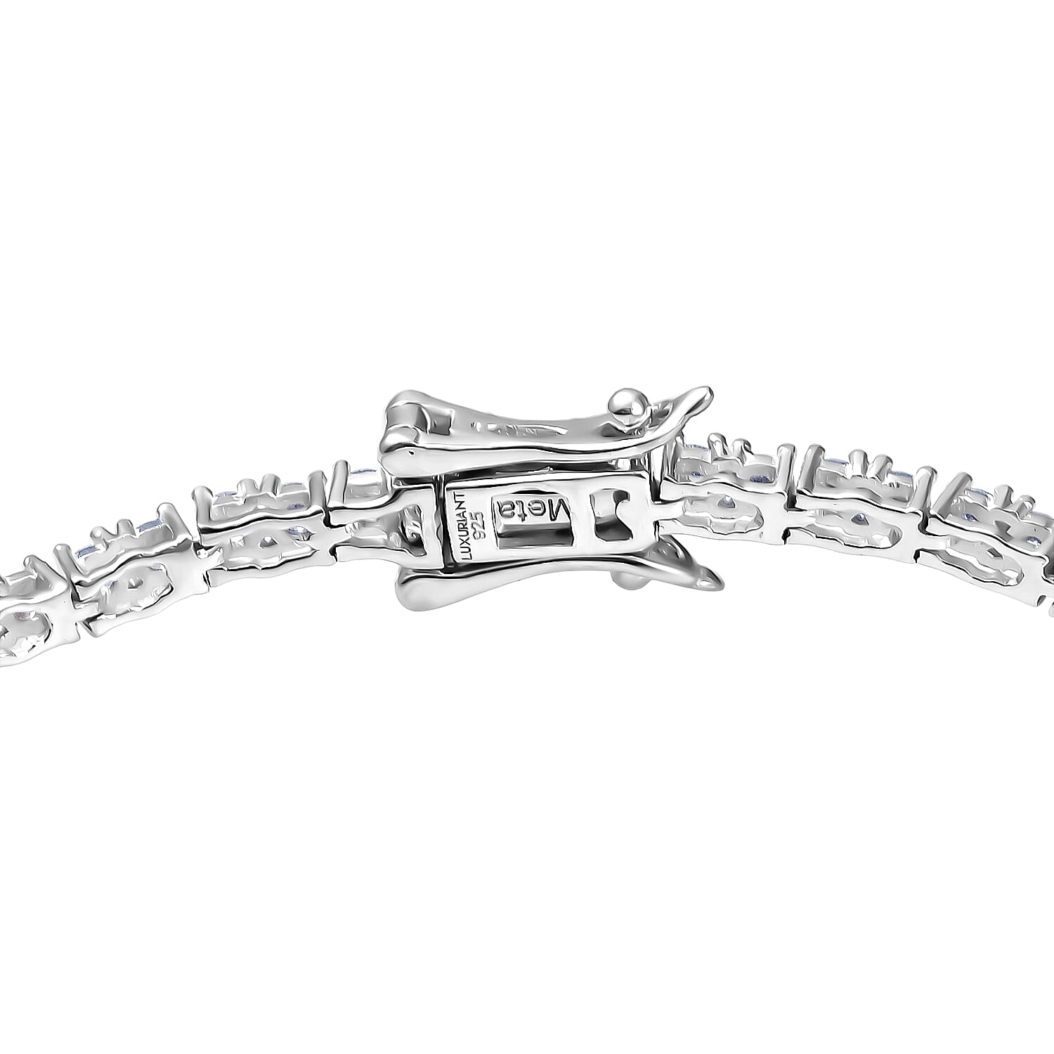 Luxuriant Lab Grown Diamond (SI-GH) Cluster Bracelet (Size 7.5) with GB Lock Box in Rhodium Overlay Sterling Silver 2.06 Ct, Silver Wt. 5.04 Gms.