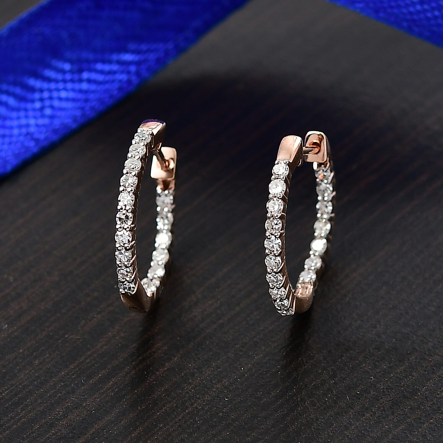 Luxuriant Lab Grown Diamond Full Hoop Earring in 18K RG VermeilSterling Silver  0.510  Ct.