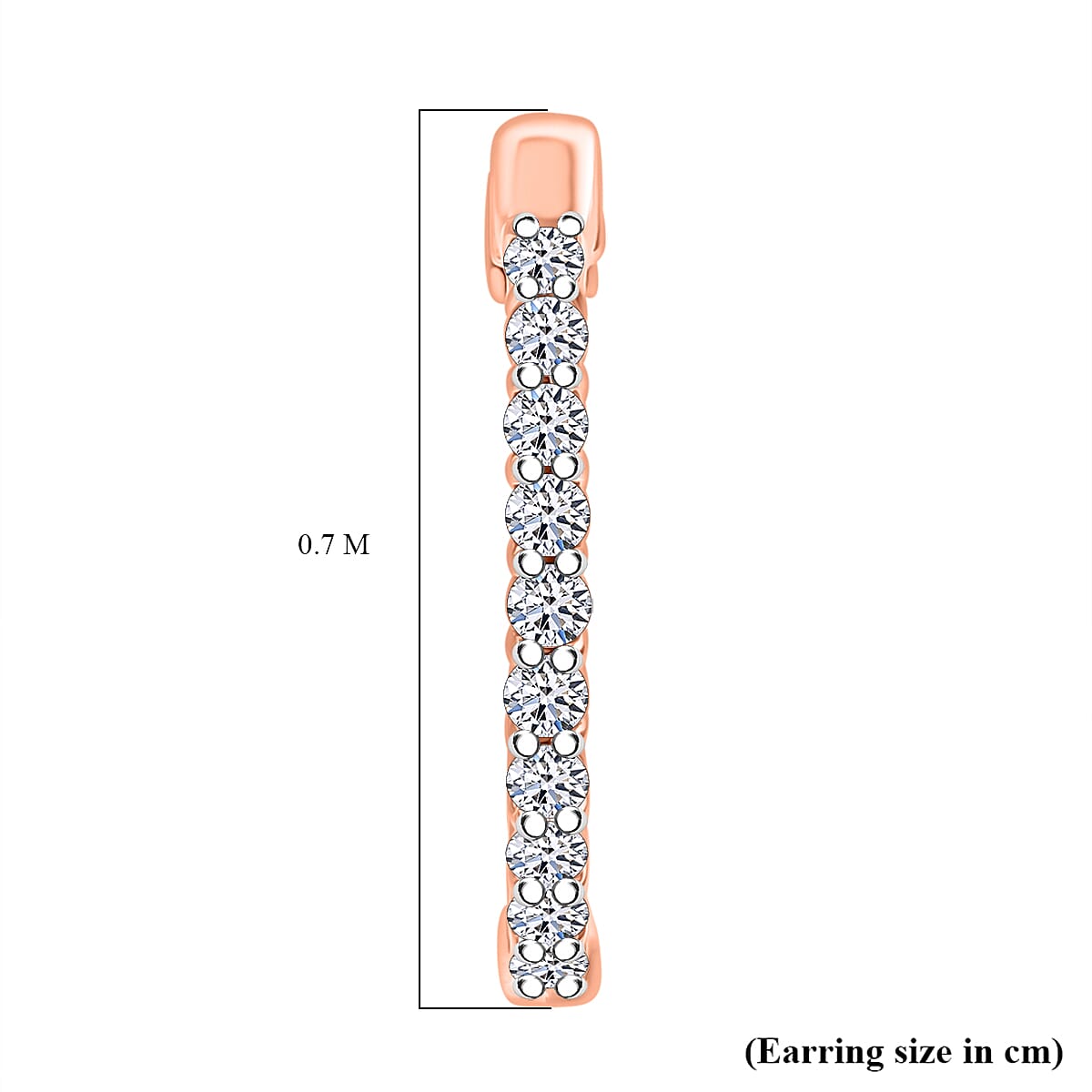Luxuriant Lab Grown Diamond (SI-GH) Full Hoop Earring in 18K Vermeil Rose Gold Plated Sterling Silver 0.50 Ct.