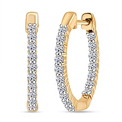 LUXURIANT 0.50 Ct. Lab Grown Diamond Full Inside-Out Hoop Earring in 18K Vermeil Rose Gold Over Sterling Silver (SI-GH)