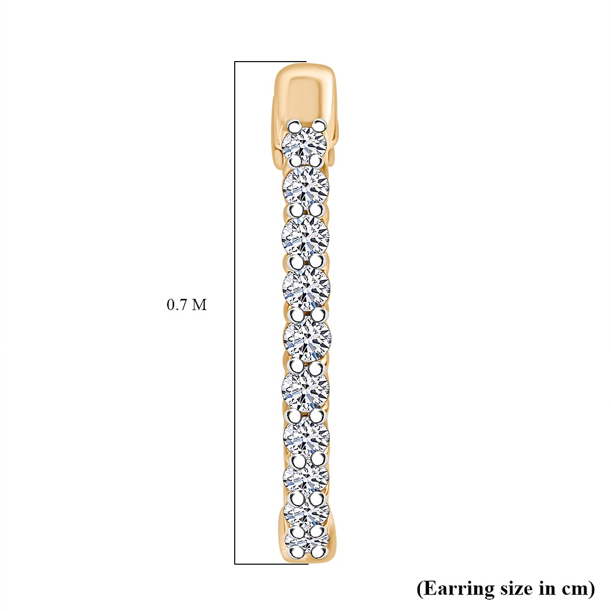 Luxuriant Lab Grown Diamond (SI-GH) Full Hoop Earring in 18K Vermeil Yellow Gold Plated Sterling Silver 0.50 Ct.
