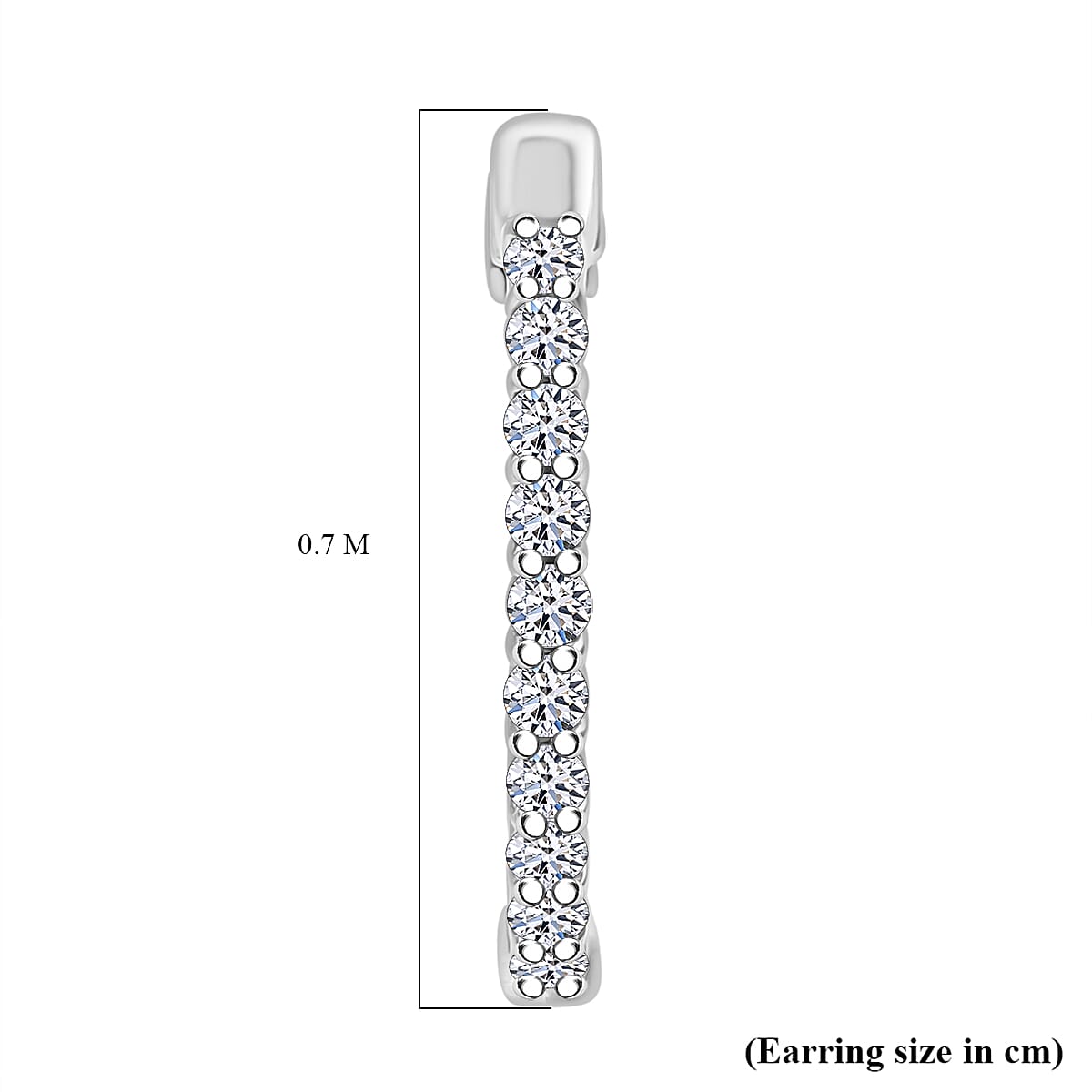 Luxuriant Lab Grown Diamond (SI-GH) Full Hoop Earring in Rhodium Overlay Sterling Silver 0.53 Ct.