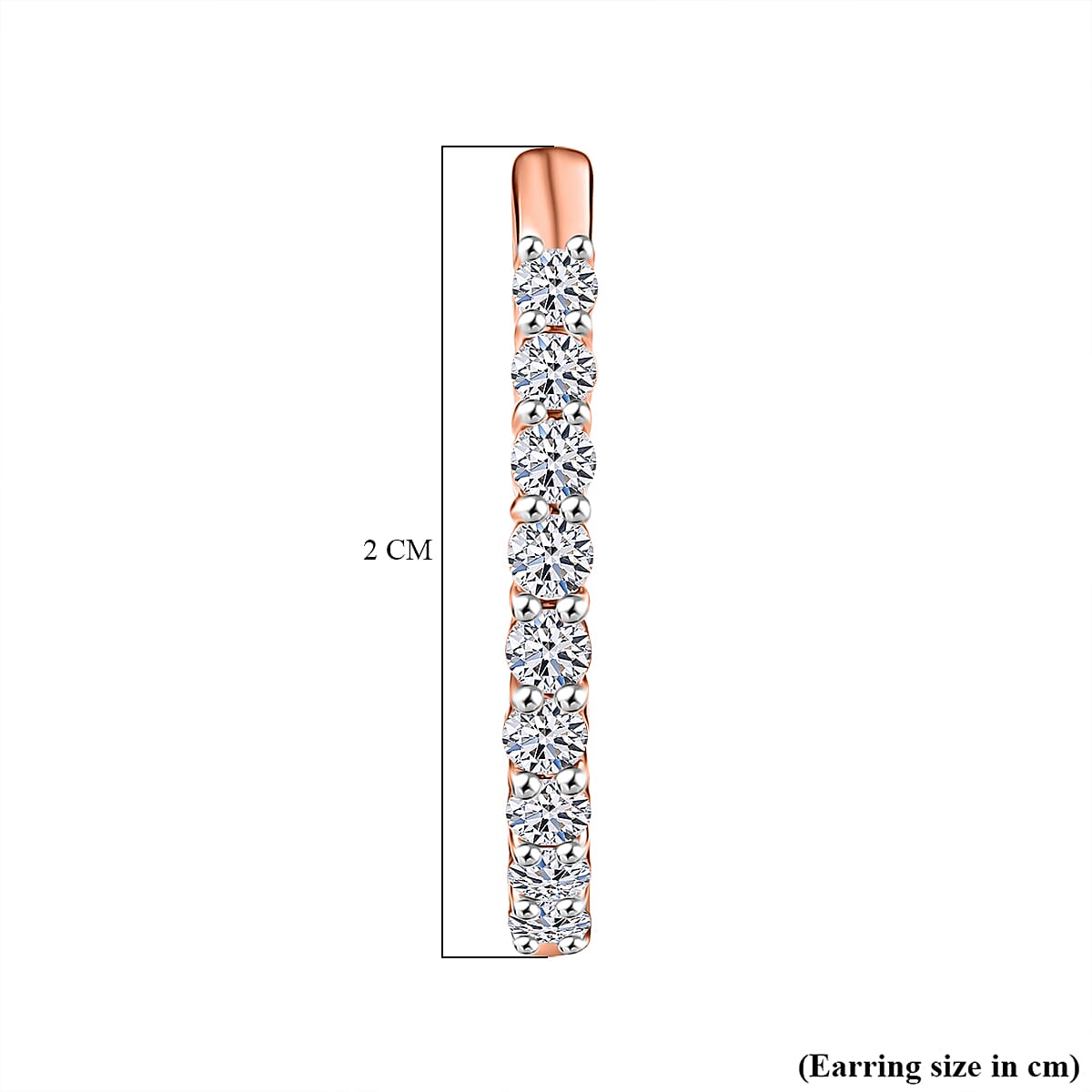 Luxuriant Lab Grown Diamond (SI-GH) Full Hoop Earring in 18K Vermeil Rose Gold Plated Sterling Silver 1.00 Ct.