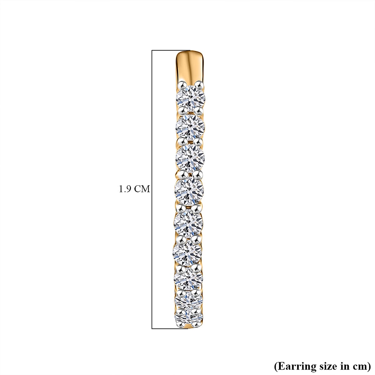 Luxuriant Lab Grown Diamond (SI-GH) Full Hoop Earring in 18K Vermeil Yellow Gold Plated Sterling Silver 1.50 Ct.