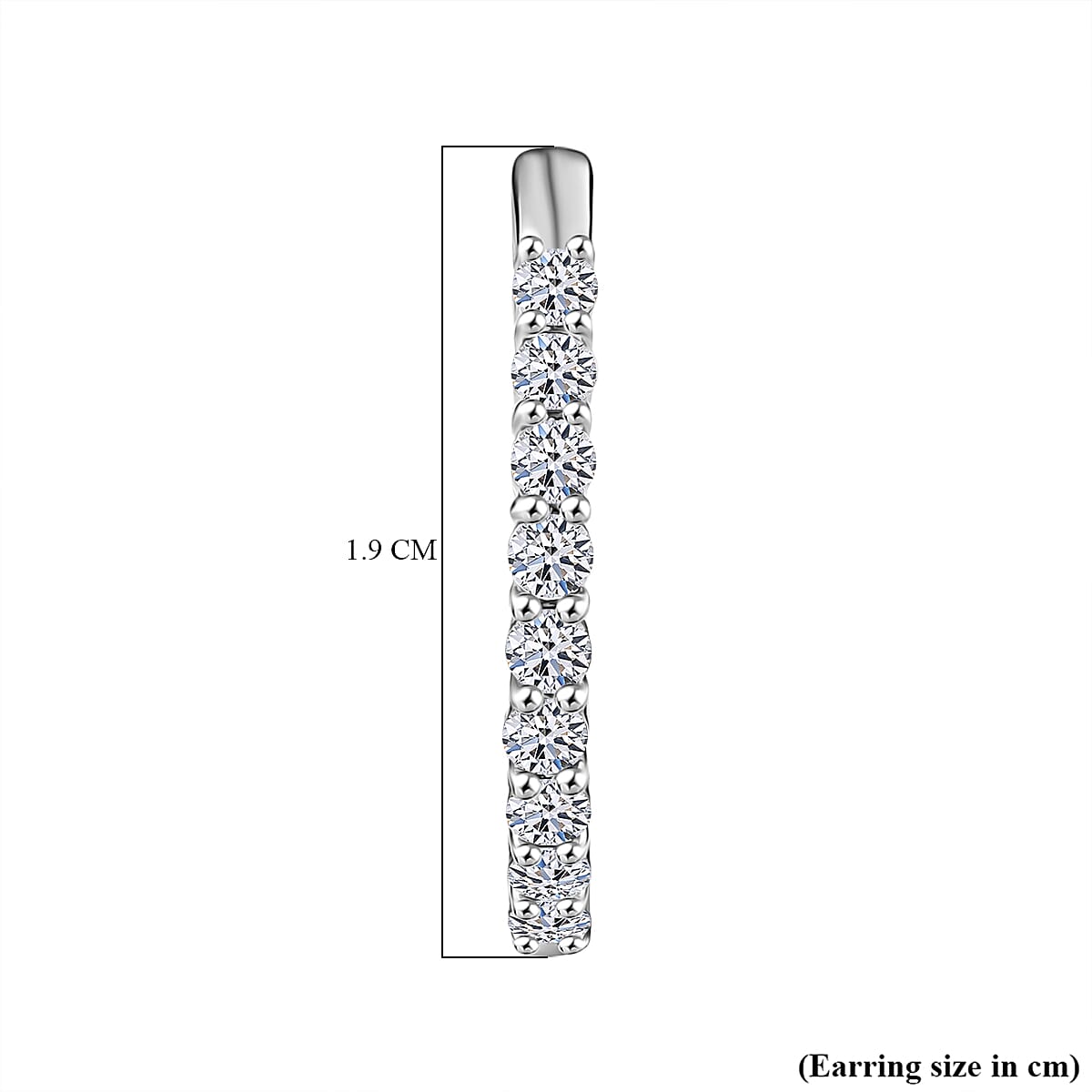 Luxuriant Lab Grown Diamond (SI-GH) Full Hoop Earring in Rhodium Overlay Sterling Silver 1.50 Ct.