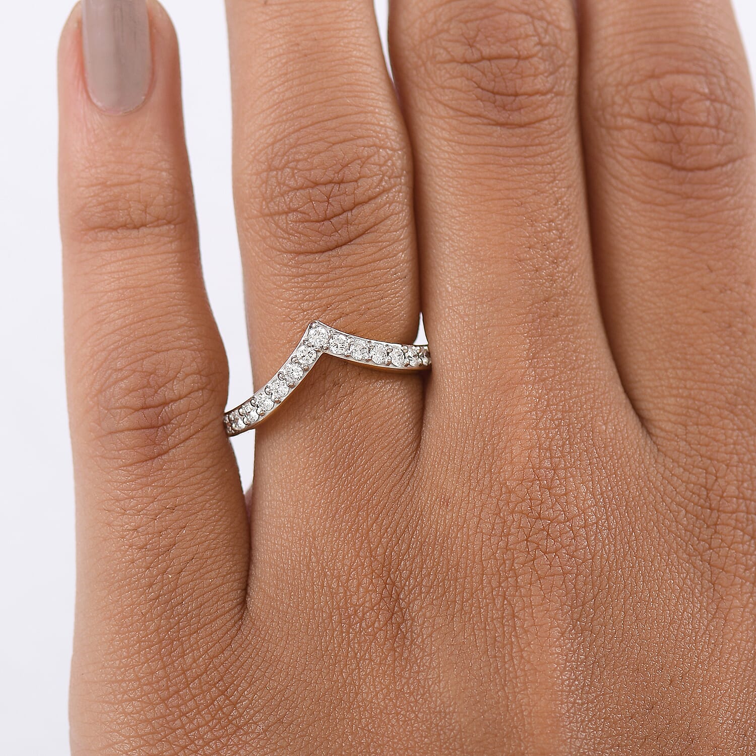 Luxuriant Lab Grown Diamond Chevron Knife Edge Ring